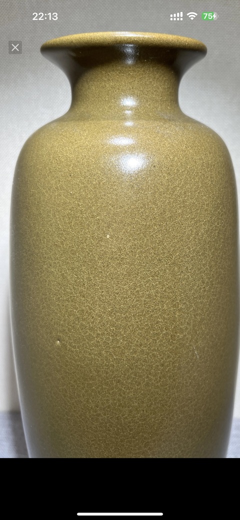 古玩陶瓷茶葉末釉花瓶真品鑒賞圖