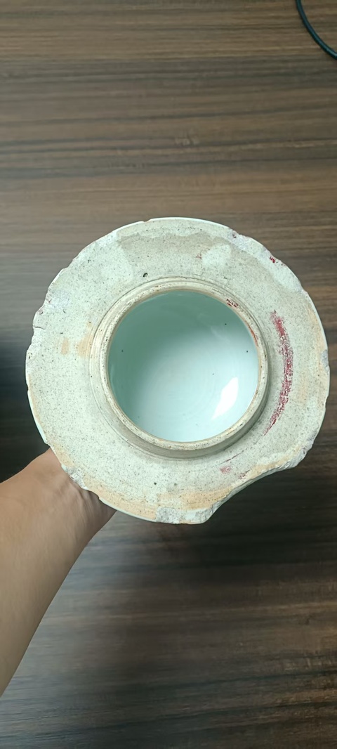 古玩陶瓷青花仕女嬰戲圖蓋罐，模糊，偏老真品鑒賞圖