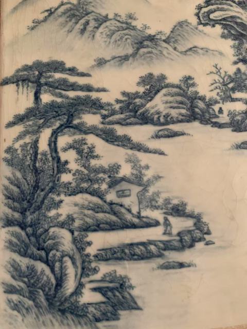 古玩陶瓷山水紋瓷板畫(huà)真品鑒賞圖
