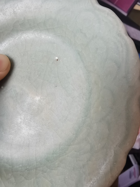 古玩陶瓷龍泉青瓷刻花盤真品鑒賞圖