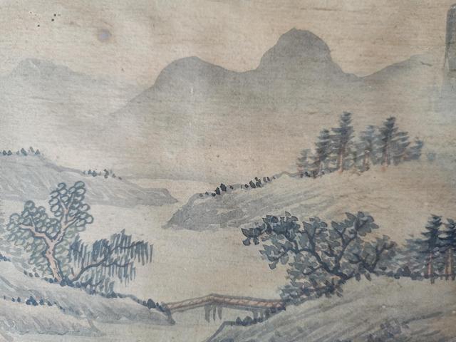 古玩字畫嬋月山水鏡鏡真品鑒賞圖