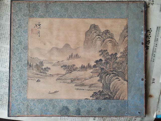 古玩字畫嬋月山水鏡鏡真品鑒賞圖
