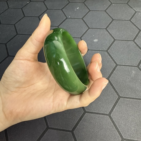 古玩玉器老碧玉手鐲真品鑒賞圖