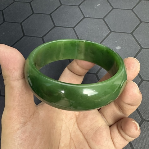 古玩玉器老碧玉手鐲真品鑒賞圖