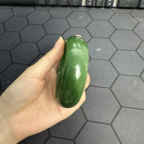 古玩玉器老碧玉手鐲真品鑒賞圖