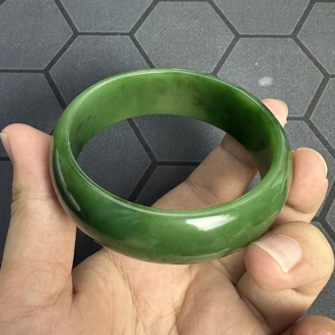 古玩玉器老碧玉手鐲真品鑒賞圖