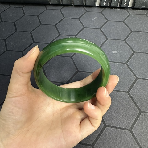 古玩玉器老碧玉手鐲真品鑒賞圖