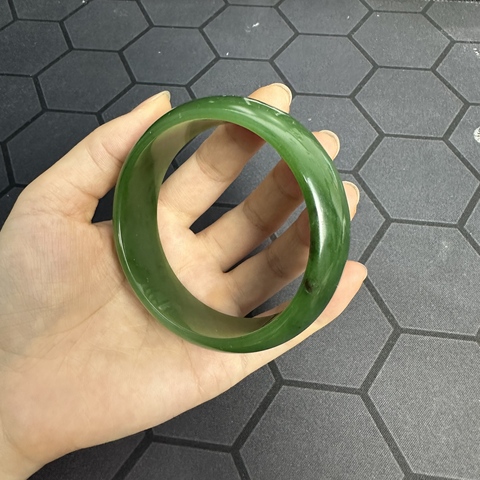 古玩玉器老碧玉手鐲真品鑒賞圖