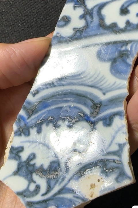 古玩陶瓷青花瓷片真品鑒賞圖