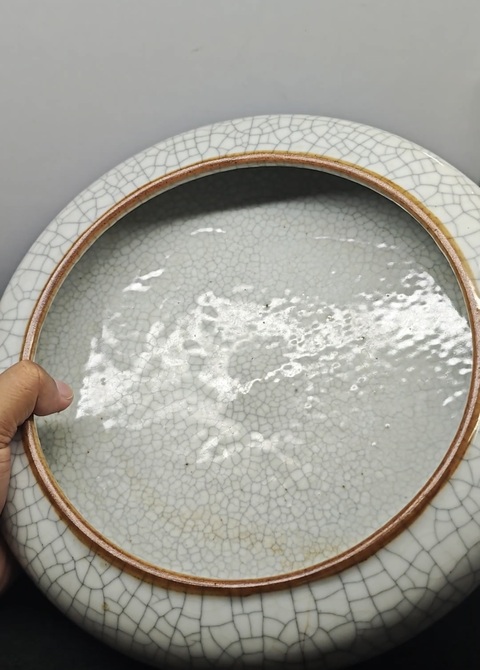 古玩陶瓷玉璧底哥釉洗真品鑒賞圖