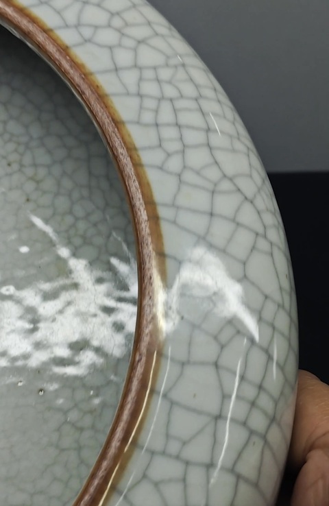 古玩陶瓷玉璧底哥釉洗真品鑒賞圖