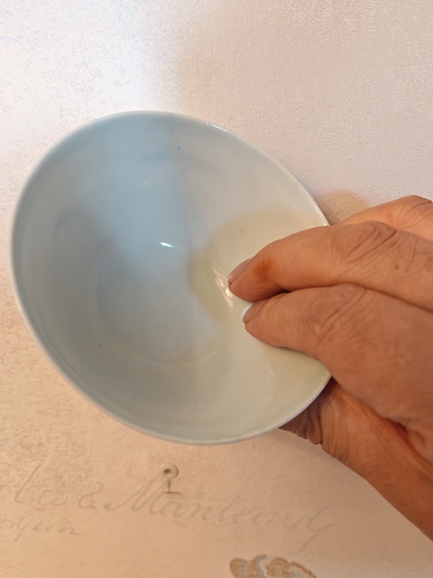 古玩陶瓷青花釉里紅花果杯真品鑒賞圖