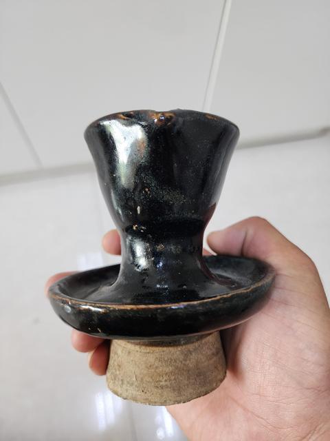 古玩陶瓷定窯系黑釉油燈拍賣,當前價格2500元