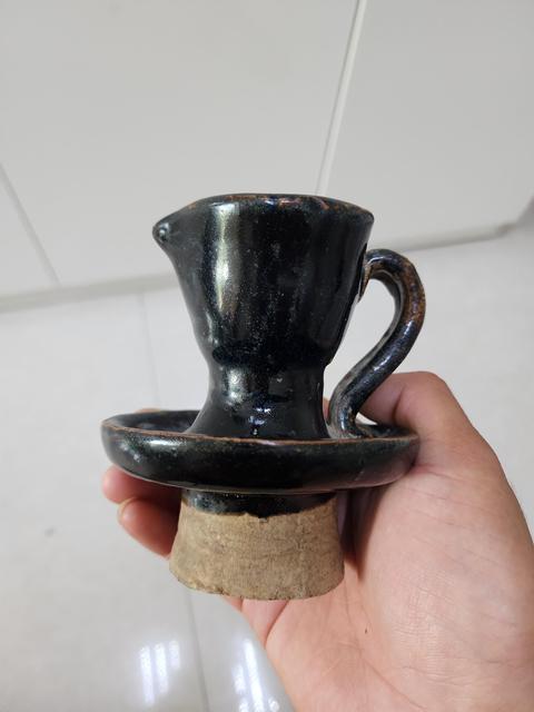 古玩陶瓷定窯系黑釉油燈拍賣,當前價格2500元