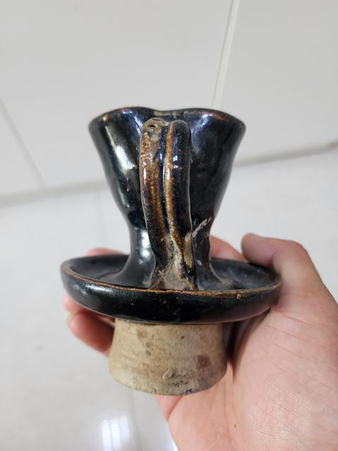 古玩陶瓷定窯系黑釉油燈拍賣,當前價格2500元