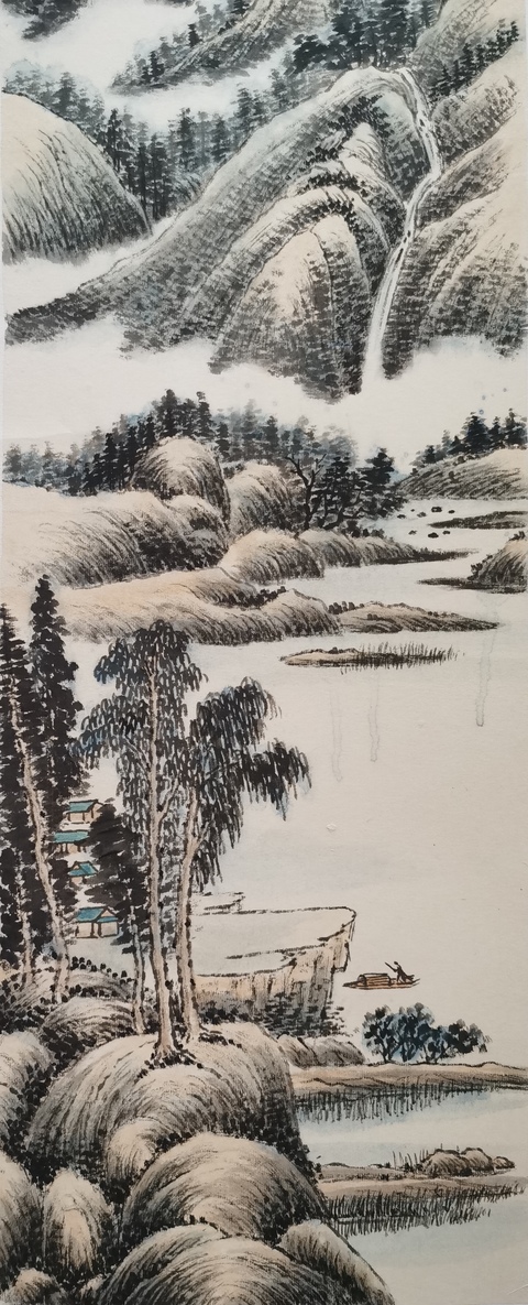 古玩字畫江南八友之一南京籍實力派畫家曹長林山水拍賣,當前價格899元