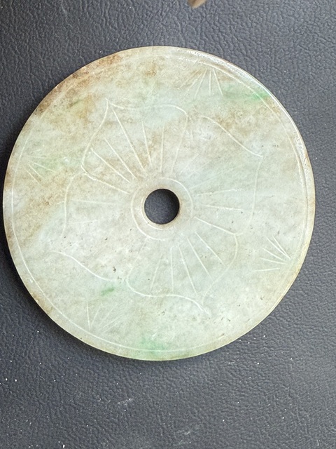 古玩玉器翡翠雕“花卉紋璧”真品鑒賞圖