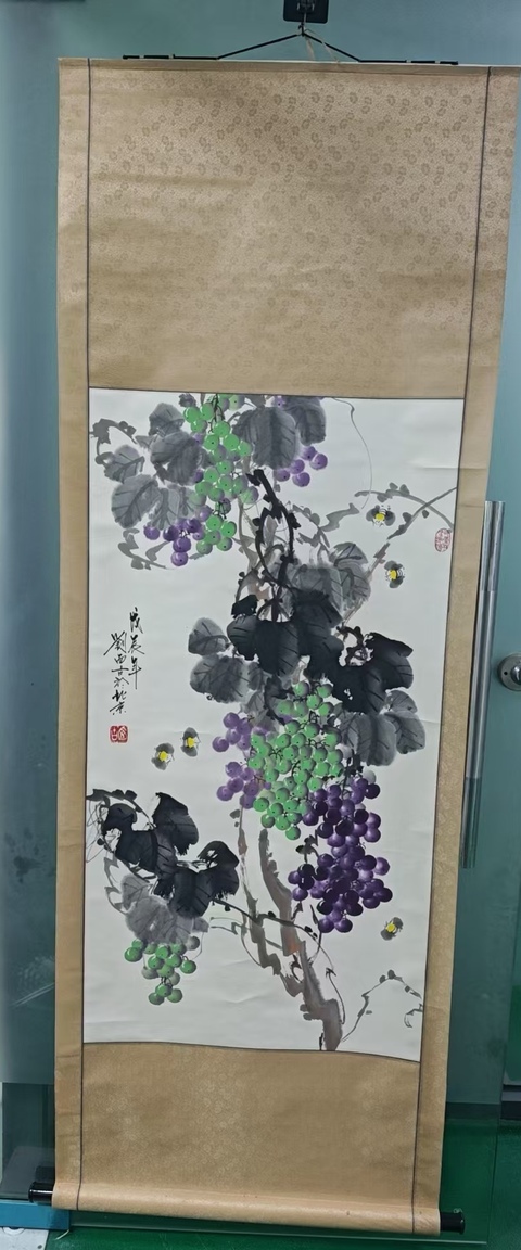 古玩字畫文化部特邀書畫家老中美協會員劉西古葡萄圖拍賣,當前價格1888元