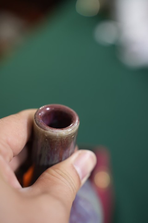 古玩陶瓷窯變釉賞瓶真品鑒賞圖