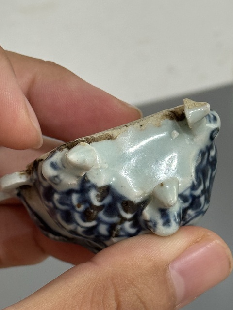 古玩陶瓷青花祿紋壁爐真品鑒賞圖