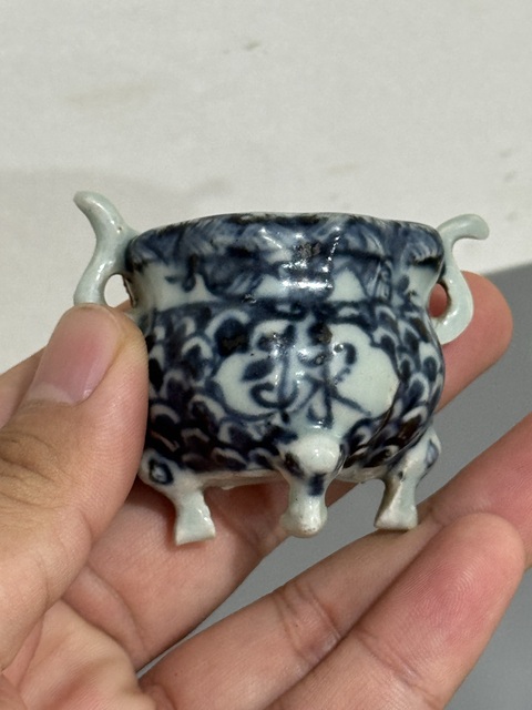 古玩陶瓷青花祿紋壁爐真品鑒賞圖