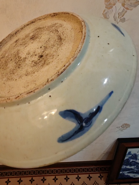 古玩陶瓷青花過墻龍紋盤真品鑒賞圖