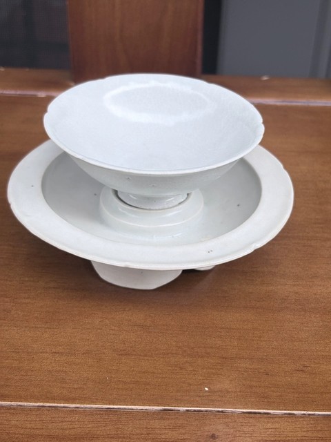 古玩陶瓷青白釉盞和托真品鑒賞圖