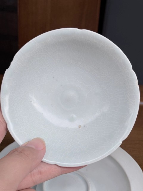 古玩陶瓷青白釉盞和托真品鑒賞圖