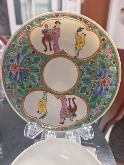 古玩陶瓷民國粉彩杯碟真品鑒賞圖