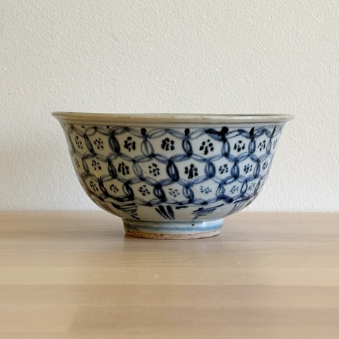 古玩陶瓷青花錦地紋碗真品鑒賞圖