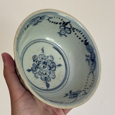 古玩陶瓷青花錦地紋碗真品鑒賞圖