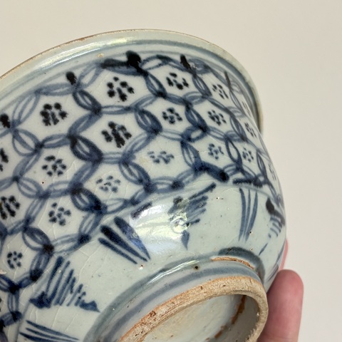 古玩陶瓷青花錦地紋碗真品鑒賞圖