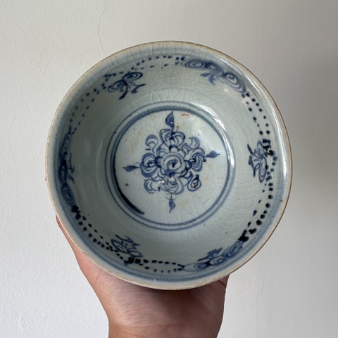 古玩陶瓷青花錦地紋碗真品鑒賞圖