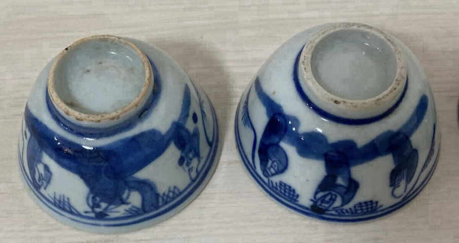 古玩陶瓷三星高照圖青花杯真品鑒賞圖