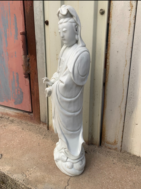 古玩陶瓷德化白瓷觀音菩薩造像真品鑒賞圖