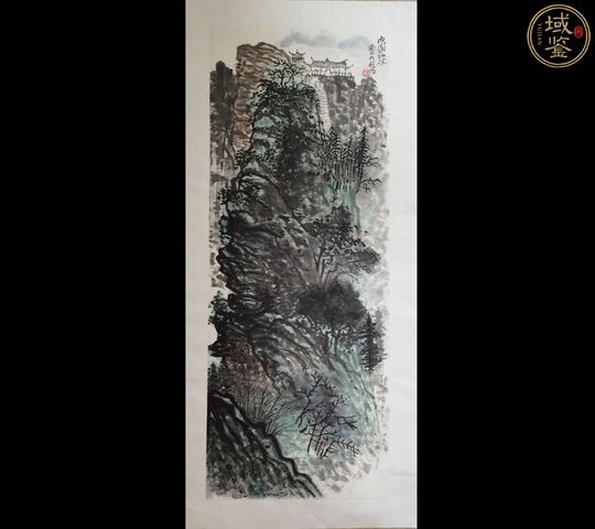 古玩字畫中央文史館館員中美協理事程大利山水畫拍賣，當前價格4000元