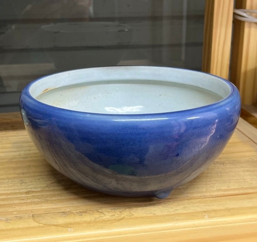 古玩陶瓷祭蘭釉三足爐真品鑒賞圖