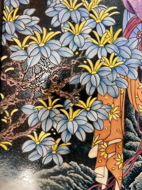 古玩陶瓷粉彩仕女人物圖瓷板真品鑒賞圖