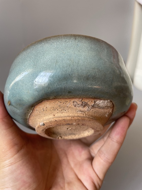 古玩陶瓷鈞窯天藍釉缽真品鑒賞圖