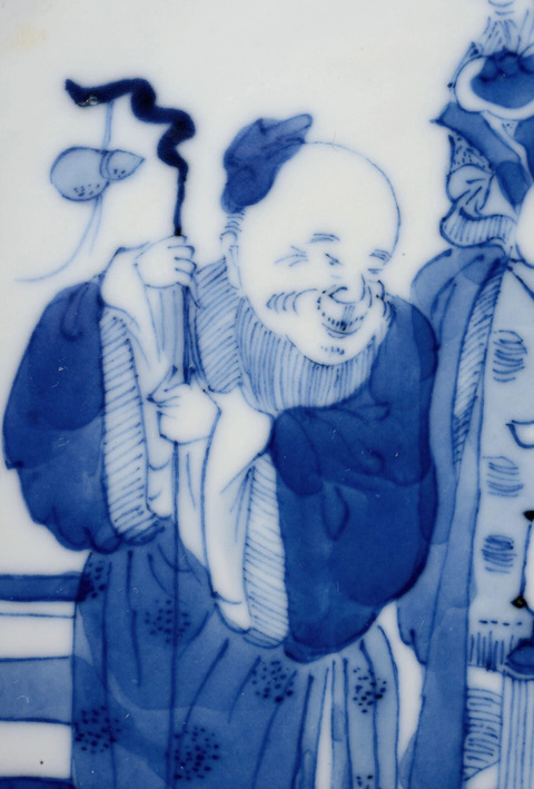 古玩陶瓷青花人物故事盤真品鑒賞圖