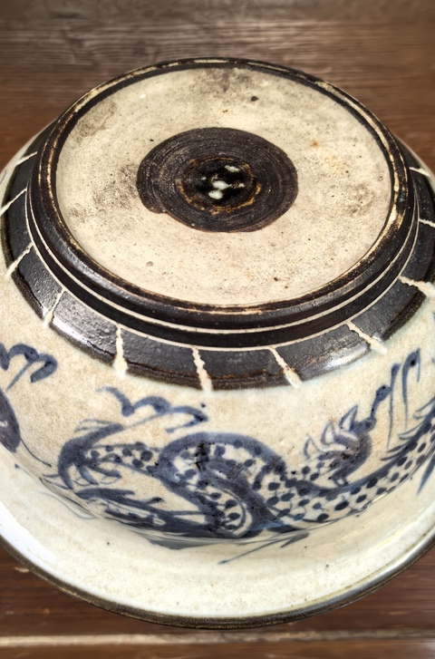 古玩陶瓷龍紋青花香爐真品鑒賞圖