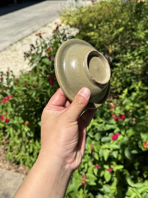 古玩陶瓷龍泉窯青釉洗真品鑒賞圖