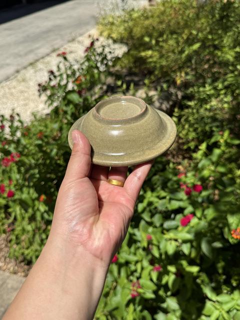 古玩陶瓷龍泉窯青釉洗真品鑒賞圖