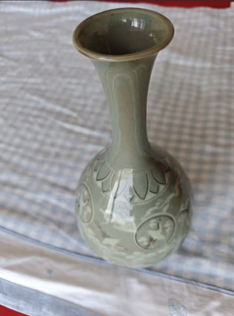 古玩陶瓷高麗青瓷玉壺春瓶真品鑒賞圖
