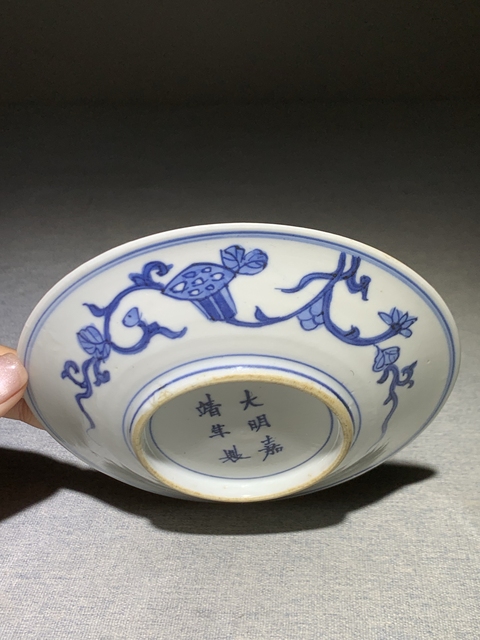 古玩陶瓷晚清青花鳳紋盤(pán)真品鑒賞圖