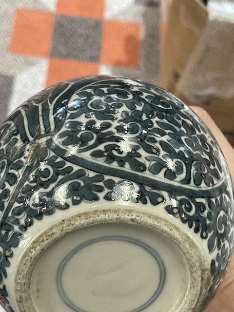 古玩陶瓷青花纏枝牡丹花卉紋罐真品鑒賞圖
