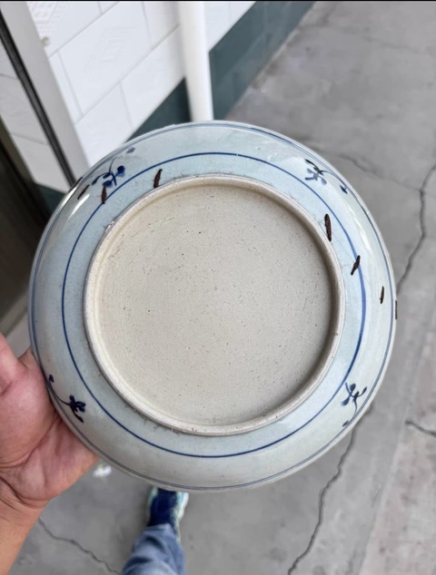 古玩陶瓷摩羯龍紋青花盤真品鑒賞圖
