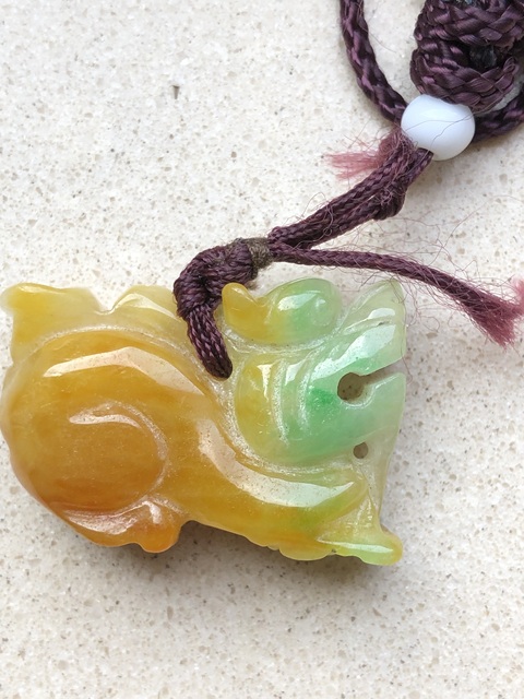 古玩玉器“染色”非天然翡翠貔貅真品鑒賞圖