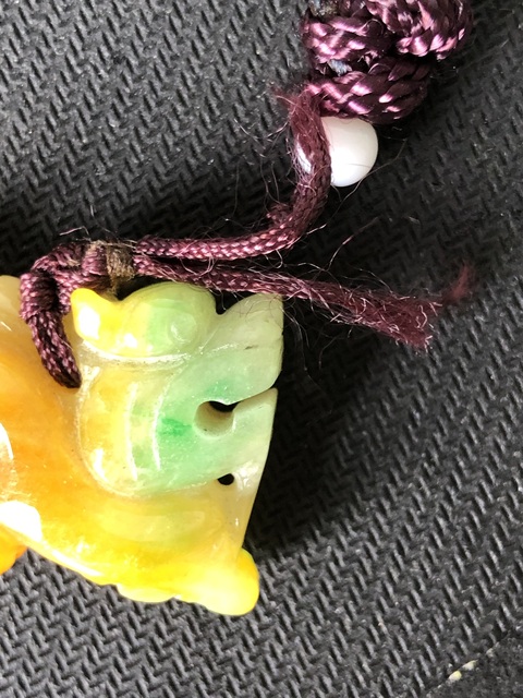 古玩玉器“染色”非天然翡翠貔貅真品鑒賞圖