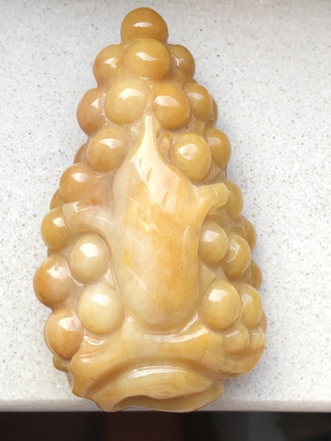古玩玉器翡翠雕“葡萄”把件真品鑒賞圖